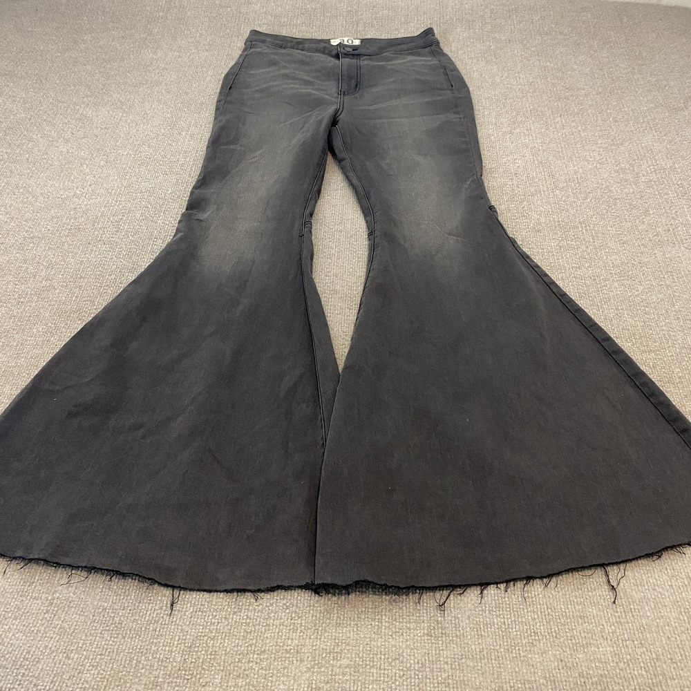 We The Free Flare Bell Bottom Jeans Womens 30 Charcoal High Rise 70s Boho